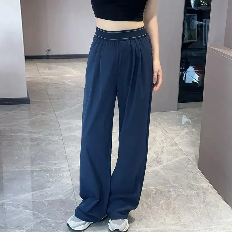 Designer Yoga Pants Gym Clothing Women Sports High-Waist Full-length Dance StudioTrousers Straight-Leg Suit Up Pant Jogger Sweatpants Wrinkle-resistant Workout