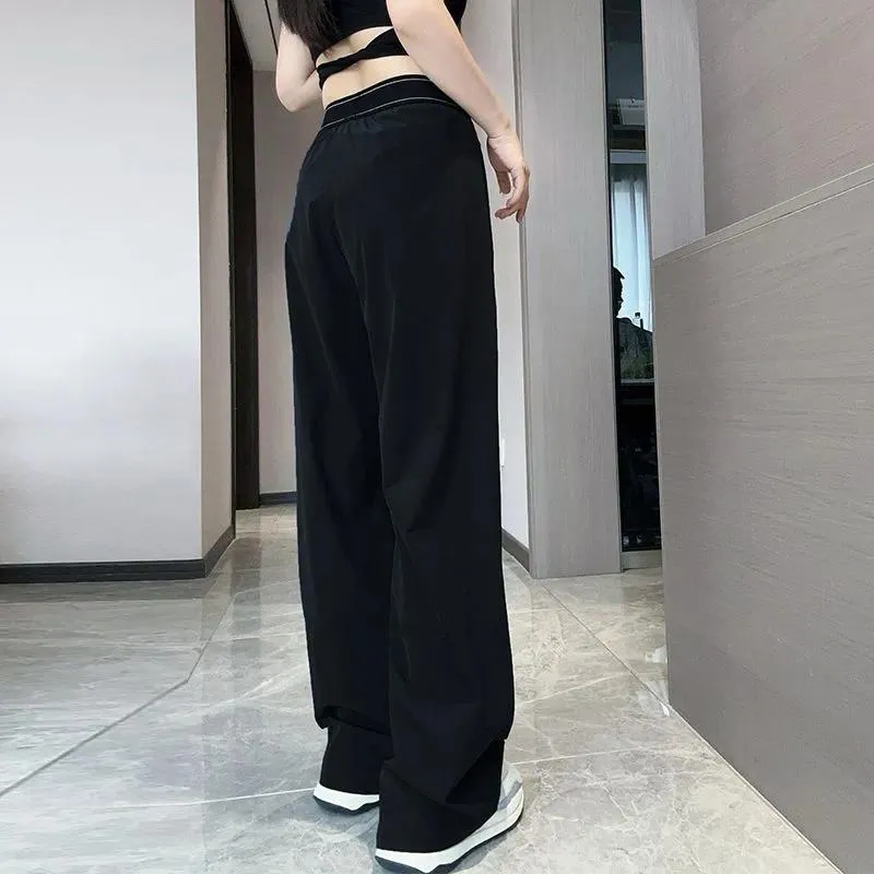 Designer Yoga Pants Gym Clothing Women Sports High-Waist Full-length Dance StudioTrousers Straight-Leg Suit Up Pant Jogger Sweatpants Wrinkle-resistant Workout