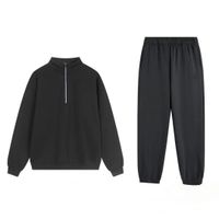18.Dark gray half-zip sweatpants set