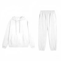30.White hooded sports pants set