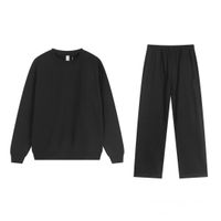 25.Dark gray round-neck straight-leg pan