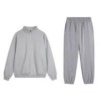 16.Grey half-zip sports pants set