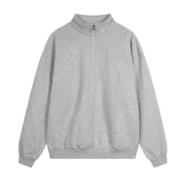 Grey half-zip hoodie