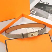 7#=gold buckle+gray belt