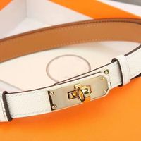 5#=gold buckle+white belt