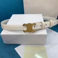 Golden buckle+White belt