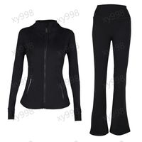 Black-flared leggings set
