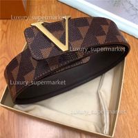 L4 Gold Buckle+brown grid belt