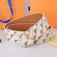 L10 Gold Buckle+white grid belt