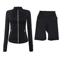 Black gold shorts set