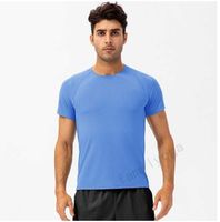 Bright blue short-sleeved shirt