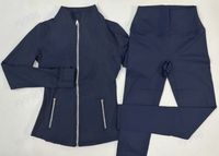 Navy Silver zipper-leggings set