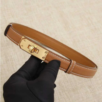 3.Brown belt with gold buckle
