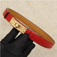 9.Red belt with gold buckle