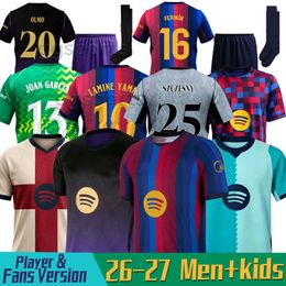 26 27 Barcelona LAMINE YAMAL Lewandowski Soccer Jerseys GAVI Raphinha FERRAN 2025 2026 Football Shirt TOP F. DE JONG Men Women Kids Kit Camiseta Barcalona Travis