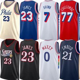 76eers City Basketball Jerseys James Jaylen Brown Joel Embiid Tyrese Maxey VJ Edgecombe Labaron Philon Adem Bona Dean Wade Allen Iverson Classic Custom Jersey