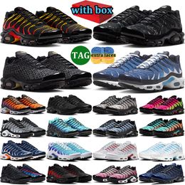 91 with box tn tns plus sneakers men women designer running shoes durable trainers outdoor comfortable sports shoe Triple Black White Grey Midnight Navy