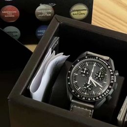 Bioceramic Planet Moon 24 Colors Quarz Watch Mission to Mercury 42mm Full Function Chronograph Mens Couple Joint Name Wristwatches 1998
