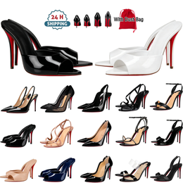 Designer Women High Heels Shoes Red Peep Toe Sandals 6cm 8cm 10cm 12cm Bottoms Heels Nude Black Patent Leather Luxury Brand Pumps with Dust Bag Size 34-44