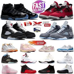 With Box 4s 5s 11s 12s Basketball Shoes 4s Black Cat Toro Brick After Brick 5s Wolf Grey Black Metallic 11s Gamma University Blue men women sneakers trainers Size 36-47
