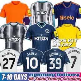 newcastle uniteds 26 27 Soccer Jerseys Bruno G Elanga Gordon newcastle 26 27 Bazoumana Toure Botman Joelinton Livramento Willock football 25 26 shirt kid kit