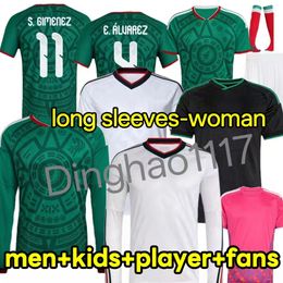 Mexico Football Shirt Jersey Soccer Jersey Home Away RAULCHICHARITO LOZANO DOS SANTOS Club Football Shirt Kids Kit H.LOZANO Men Sets Uniforms Fans Player Version
