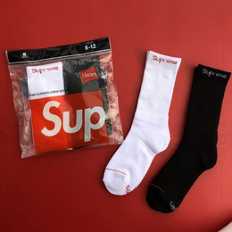 supremely 2 pairs pack men's fashion casual cotton breathable high-quality designer skateboarding hip hop sports socks men