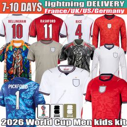 uk stock england shirt World Cup england football shirt 2026 XXXL 4XL KANE Bellingham SAKA Soccer Jersey Long sleeves RICE GORDON PICKFORD palace Mens Kids kit