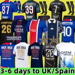 fourth Soccer Jerseys DEMBELE HAKIMI 26 27 enfants psge jersey 26 27 football shirts Men kits kids Equipment uniforms VITINHA doue JOAO NEVES Final maillot psge 26 27