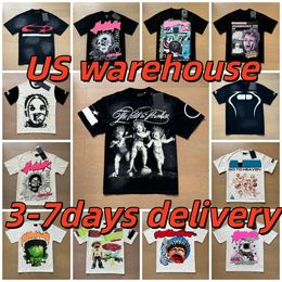 High quality designer graphic shirt Mens short sleeve designer with NFC scan new womens wash street loose round neck casuas High Streets Trendl mens shirts