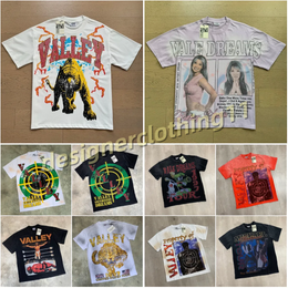 Valley Dream Designer Graphic T Shirt High Quality Chest Letter Print Unisex Men Women Summer Short Sleeve Fashion Casual Tee