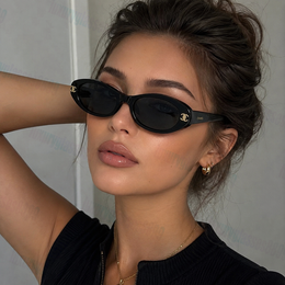 Designer Style Oval channelely Sunglasses Women Luxury Fashion Vintage UV400 Small Frame Trendy Eyewear Outdoor channelely Sunglasses