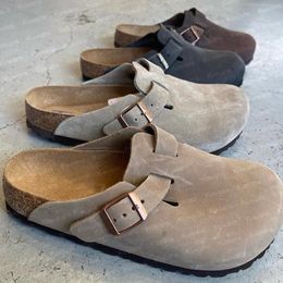Designer Clogs Sandals Clog Slippers Cork Flat High Quality Fashion Summer Genuine Leather Slide Favourite Beach Casual Shoes Women Men Size 35-46
