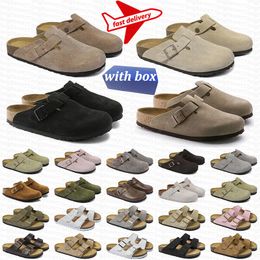 with box designer slides slippers sandals mens womens suede clogs mules shoes leather clog sandles sliders slipper