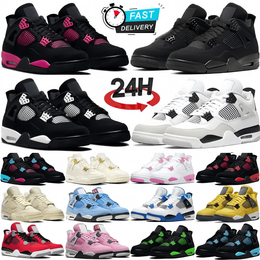 Original Box 4 4s Basketball Shoes Designer Sneaker Men Black Cat 2025 Pure Money Military Sail Red Thunder White Oreos Pure Metallic Underfeated Cava Stone Trainers