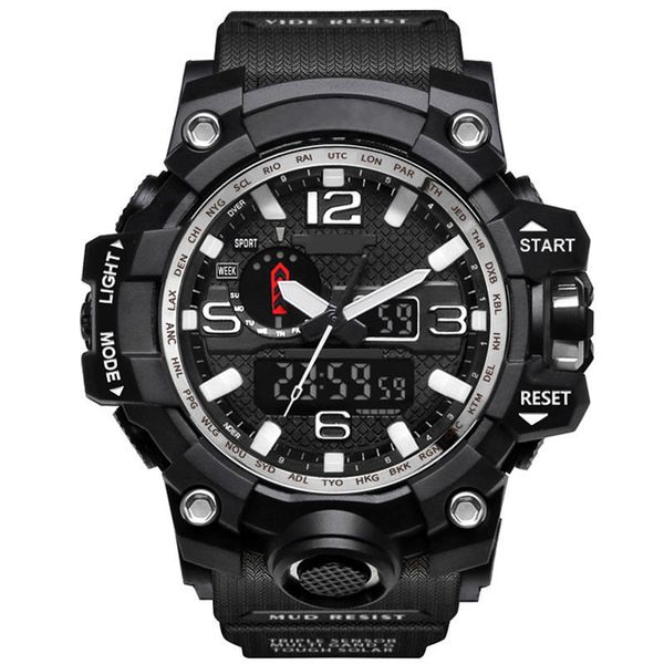 Men's Digital Watches Luxury Military Sports Watch Electronic Led Stopwatch Men Shock Resistant Watches Classic Style Rubber Strap Electronics Clock