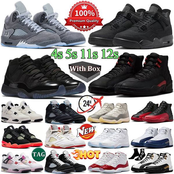 With Box j11 Designer Shoes OG Basketball Shoes 4s 5s 12s 11s Gamma Blue j4 Black Cat j5 Wolf Grey Fire Red White Cement j12 Bloodline Taxi Mens Womens Sneakers Trainers