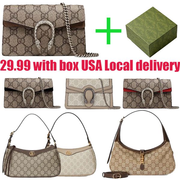 designer Dionysus USA Local dilivery Emblem Shoulder bag Luxury Ophidia High Quality Camera Bag USA Local shipping Fashionable Purse Emblem small tote Bag 168.