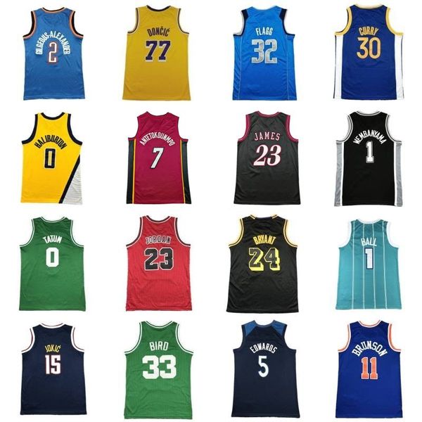 Adult Youth Cooper Flagg Basketball Jersey Brunson SGA Edwards Curry LeBron Antetokounmpo Doncic Bryant Michael Cunningham Haliburton Wembanyama Durant Booker