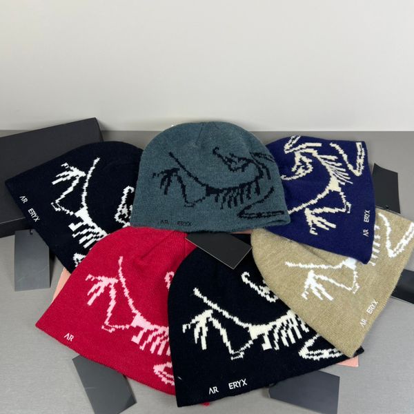 Classic beanie designer wool hat luxury cashmere hat embroidered ancient bird pattern street fashion brand arc beanie autumn and winter warm ski hats