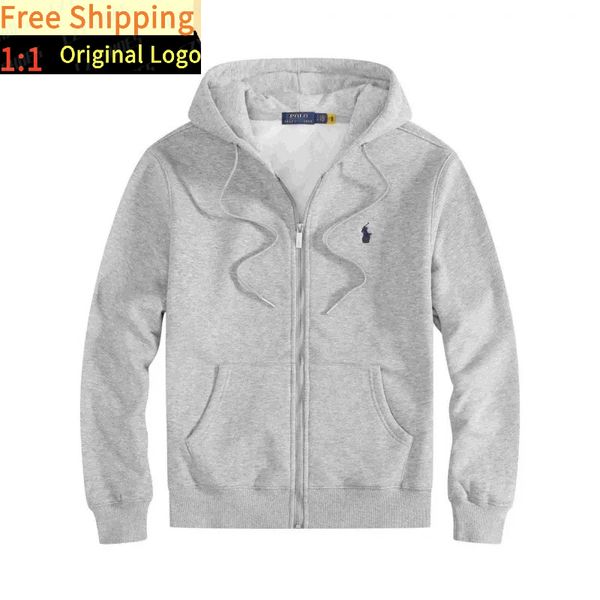 2026 New Style Sweater for Men - Spring/Autumn Edition - Embroidered Horse Pattern - Filled Down Hooded Pullover - Big Horse Men's Polo Jacket en's Polo Jacket ralphed leicl11