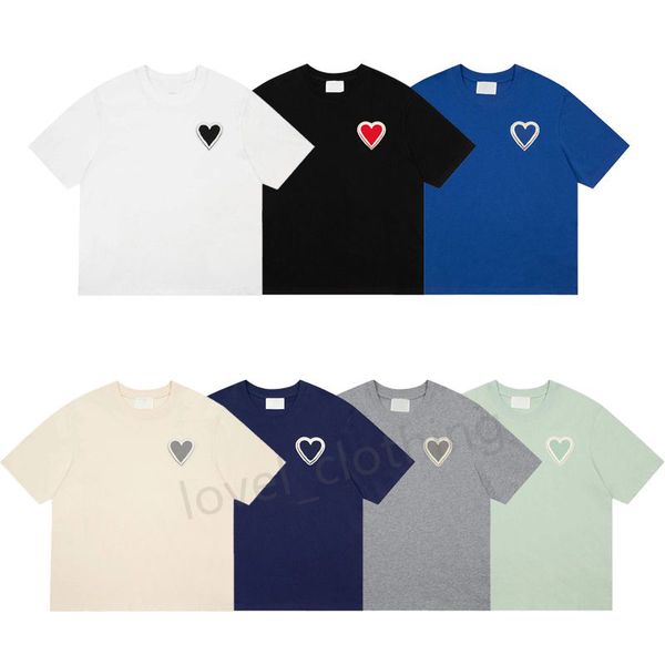 Mens Shirts Designer Tshirt Business Sports T Shirt Paris Fashion Streetwear Luxury Small Heart Clothes France High Street Casual Pure Cotton Tees for Men and Women