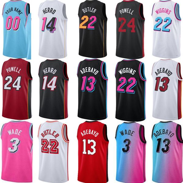 25 26 MIA miami heats jersey Basketball Jerseys Jaime Jaquez jr. Bam Adebayo Tyler Herro Norman Powell Davion Andrew Wiggins Terry Rozier Dwyane Wade Jovic City
