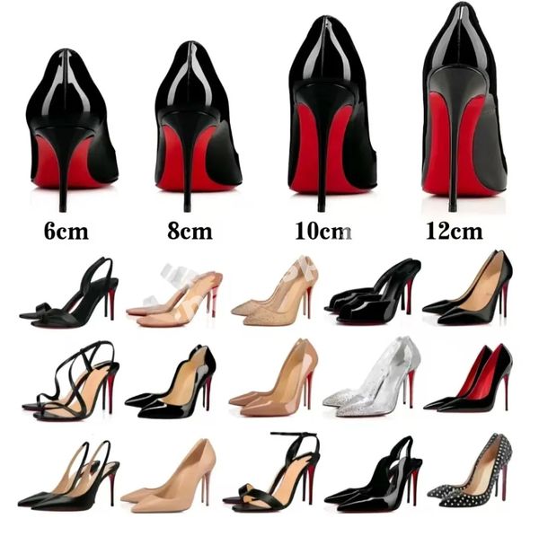 Red-Bottoms Elegant luxury Brand Shoes Padlock Pointy Naked Sandals Shoes Hardware Lock and key Woman Metal Stiletto Designer High Heel Party Wedding Dress Shoe