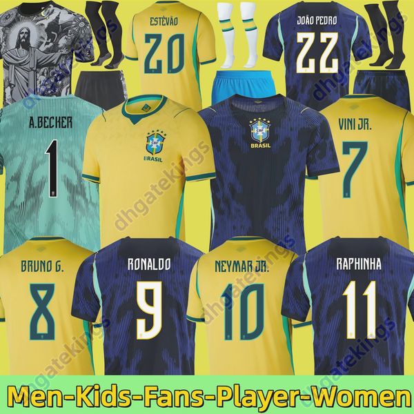 2025 2026 World Cup BRAZILS soccer jerseys Camiseta de futbol PAQUETA RAPHINHA 25 football shirt maillots VINI JR 2024 brasil RICHARLISON men kids NEYMAR JR Uniforms