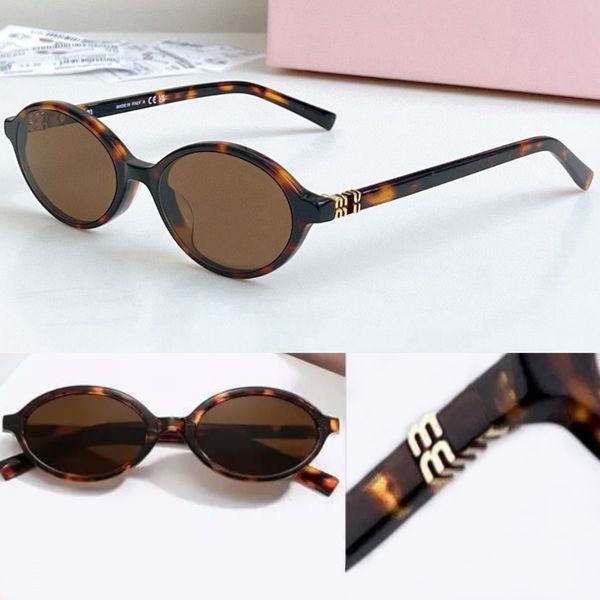 Designer Sunglasses For Women Men Small Oval Frame 04ZS UV400 Lightweight Tortoise Glasses Thin Acetate Gold Brown Pink Lenses