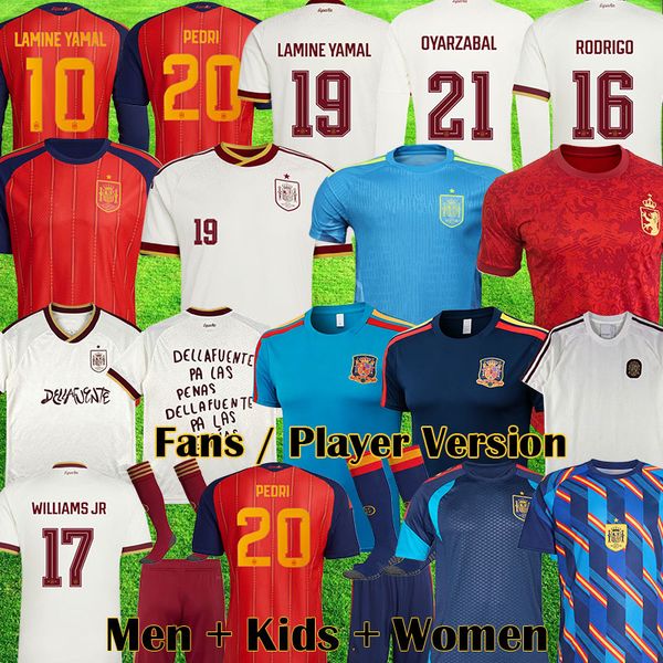 3XL 4XL PEDRI 2026 Spain Soccer Jerseys LAMINE YAMAL Espana Camiseta de futbol CUCURELLA RODRIGO CUBARSI YEREMY OLMO Football Shirts ES National Kids baby Kits 999