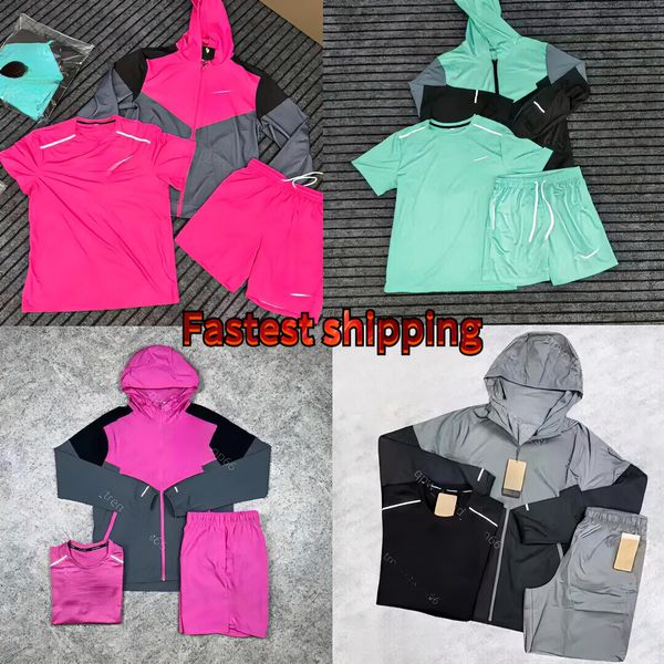miller set running pantalon monterex tracksuit tech 3-piece set sports fiess jogging suits running shirts quick dry sportswear sweatpants Set mens shorts g29