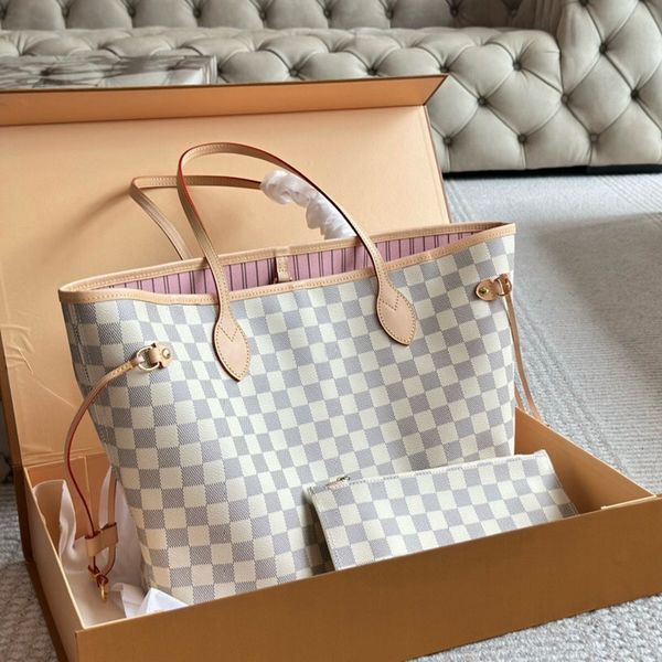 High quality Luxury designer handbag neverfulltote Womens crossbody shoulder bag large capacity shopping bag Flower Checked Bag neverfullbag neverful tote bag