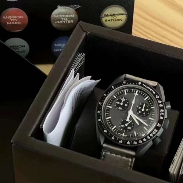 Bioceramic Planet Moon 24 Colors Quarz Watch Mission to Mercury 42mm Full Function Chronograph Mens Couple Joint Name Wristwatches 1998